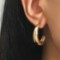 c-shaped half circle glossy gold plated earrings