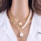 Stackable Pearl Stitching Chain Pendant Necklace