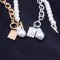 Stackable Pearl Stitching Chain Pendant Necklace