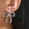 Pearl Bow Micro Set Crystal Earrings