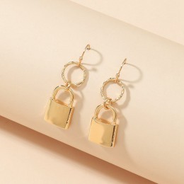 metal lock earrings