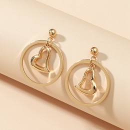 Large hoop earrings geometric hollow air quality fashion round heart-shaped earrings women