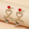 Double Layer Heart Long Stud Earrings