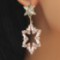 Crystal Snowflake Hexagram Charm Earrings