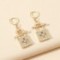 Crystal-Inlaid Lock Earrings