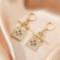 Crystal-Inlaid Lock Earrings