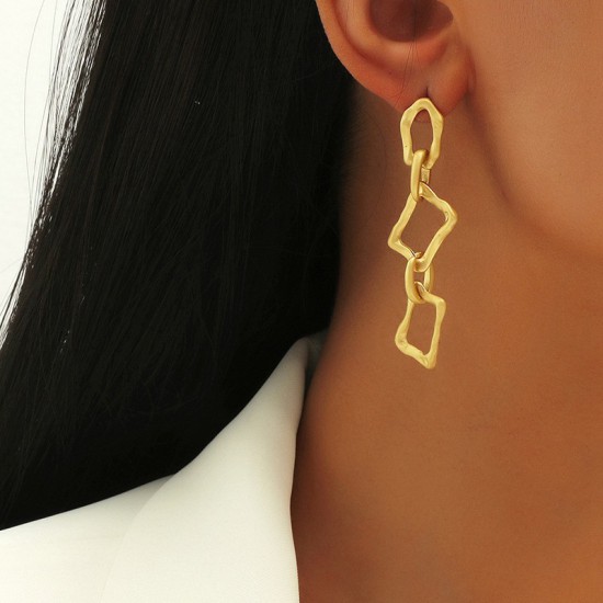 Long Chain Geometric Exaggerated Stud Earrings