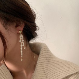 Pearl Earrings Tassel Long Asymmetric Stud Earrings