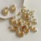 women's pearl earrings front and back metal stitching stud earrings