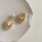 women's pearl earrings front and back metal stitching stud earrings