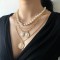 Multi-Layer Stackable Pearl Pendant Necklace