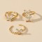 Marquise Crystal butterfly open ring women's three-piece set