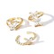 Marquise Crystal butterfly open ring women's three-piece set