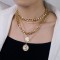 Vintage Multilayer Round Coin Pendant Necklace