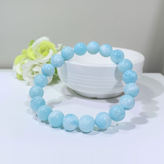 9mm Light Blue Crystal Beads for Bracelets