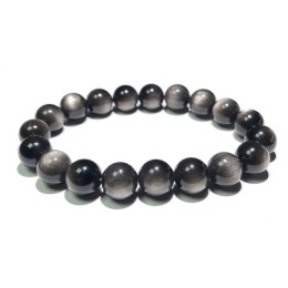 10mm Black Round Beads Natural Stone Bracelet For Women