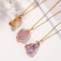 Irregular Crystal Lightning Gold-plated Pendant Necklace