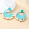 European Circle Alloy Earring With Shell Tassel