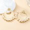 European Circle Alloy Earring With Shell Tassel