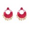 European Circle Alloy Earring With Shell Tassel