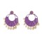 European Circle Alloy Earring With Shell Tassel