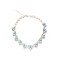 Pearl Crystal Sea Blue Color Flower Shape Braided Necklace