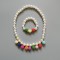 Children Mutil-colored pearl necklace bracelet set of 2