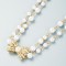 Double Layer Pearl Stitching Bow Necklce