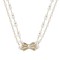 Double Layer Pearl Stitching Bow Necklce