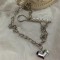 Chain Stitching Pearls Loving Heart Pendant Necklace