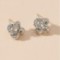 Geometric Temperament Flower Stud Earrings