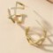 Cutout Crystal Layered Leaf Fringe Earrings