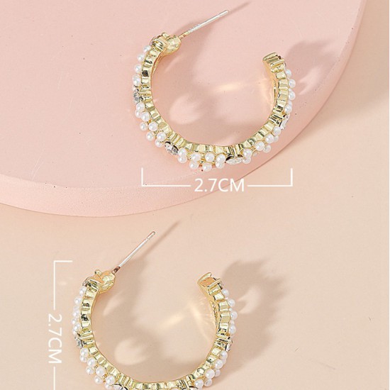 women's circle Crystal fashion statement earrings earrings