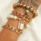 heart-shaped embossed copper lock imitation pearl lock 4 four-piece Bracelet set