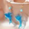 Vintage Personality Green Drop Oil Dolphin Earrings