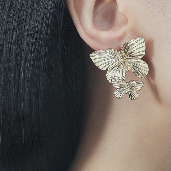 hollow butterfly hair clip earring