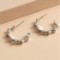 Vintage Frosty Silver Hoop Earrings