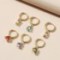 Silver Pin Stud Earrings Women's Elegant Sapphire Crystal Earrings