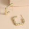 Fashion exaggerated earrings metal stitching twist micro-Crystal square earrings