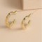 Earrings Metal Stitched Twist Micro-Crystal C-Shaped Individual Design Earrings