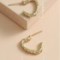 Earrings Metal Stitched Twist Micro-Crystal C-Shaped Individual Design Earrings