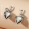 three-dimensional heart hoop earrings