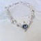 Blue Crystal Stitching Irregular Pearl Necklace