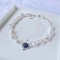 Blue Crystal Stitching Irregular Pearl Necklace